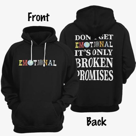 Broken Promises Emotional Hoodie Front Back