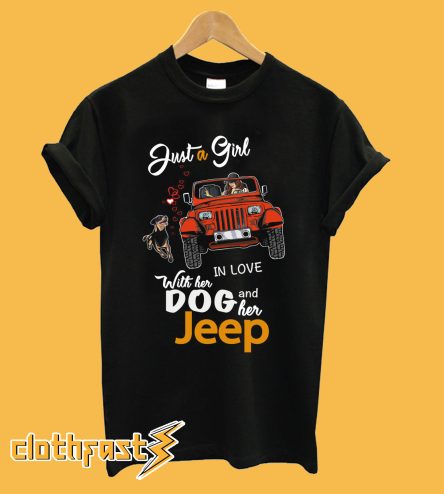 A girl a dog and her jeep T Shirt