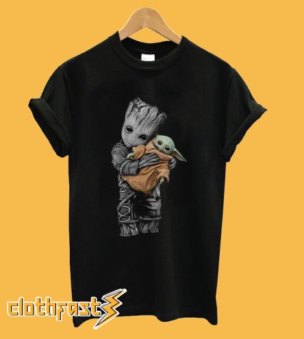 Baby Groot Hugging Yoda T-Shirt