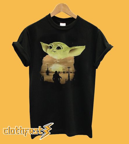 Baby Yoda Sunset T shirt
