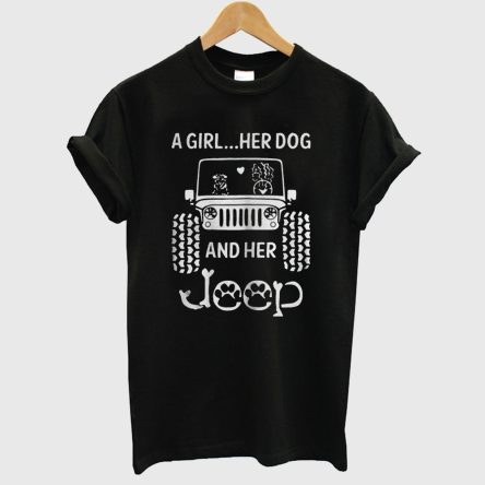 A Girl a Dog and Her Jeep T-Shirt