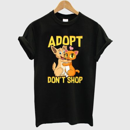Adopt Don’t Shop Cute Cat & Dog Rescue Adoption T-shirt