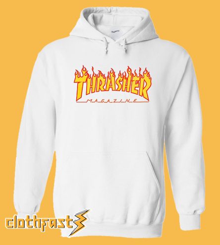 White Thrasher Flame Hoodie