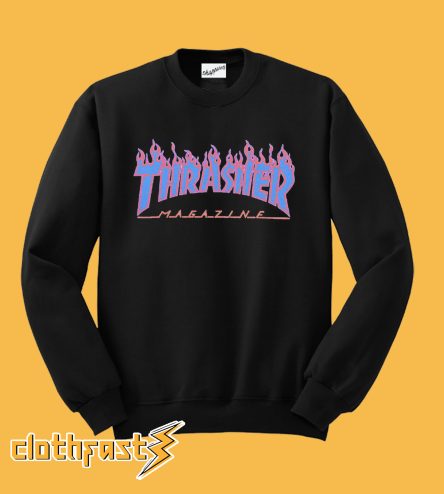 Thrasher Blue Flames Sweatshirt