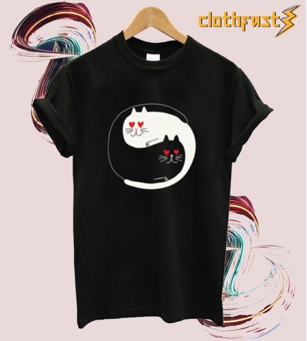 Yin Yang Love Eyes Cat T-Shirt