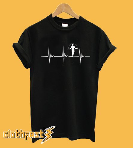 Rope Jumping Heartbeat Jump Rope Pulse Line EKG T-Shirt