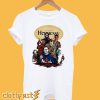 Halloween Funny Horror Characters Drinking Cognac Hennessy T-Shirt