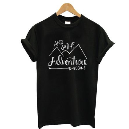 And So The Adventure Begins Black T-Shirt