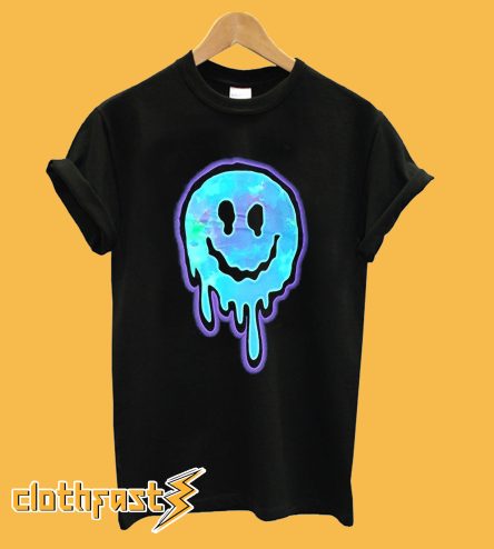 Smiley Face Melt Black Graphic T-Shirt