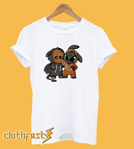 Baby Groot And Toothless T-Shirt