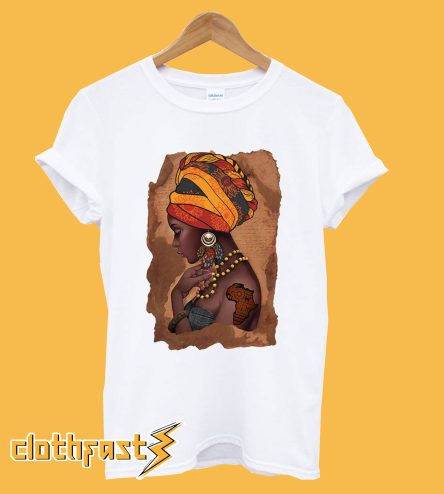 African Woman Map Painted T-Shirt