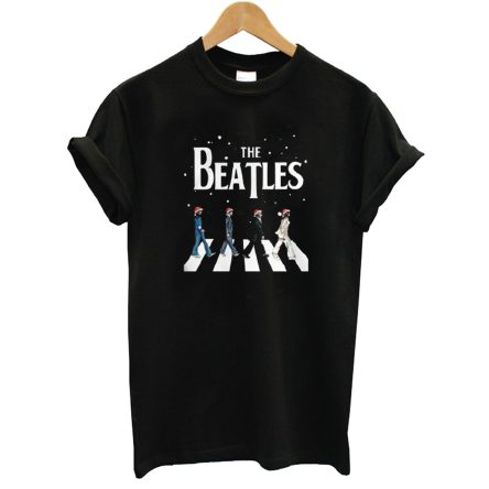The Beatles Santa Abbey Road Star Trek Tribute Christmas T-Shirt