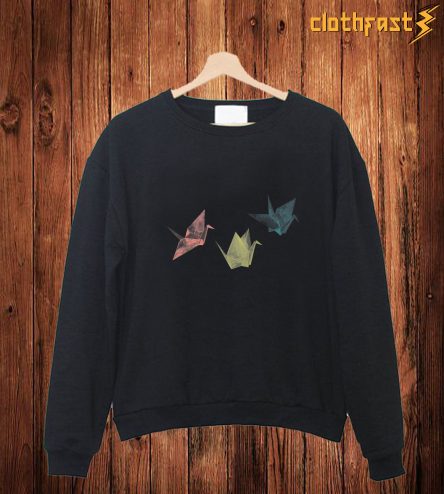 Origami Crane Watercolour Painting (landscape version) Sweatshirt