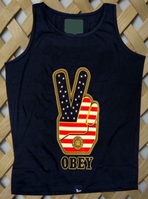 Obey Peace Sign Logo with american flag