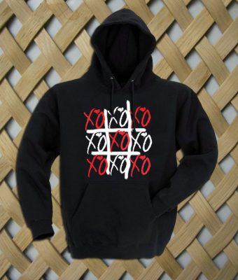 The Weeknd Inspired XO Till we overdose Hugs Kisses Valentines Red White Tic tac toe Trust Issues hoodie