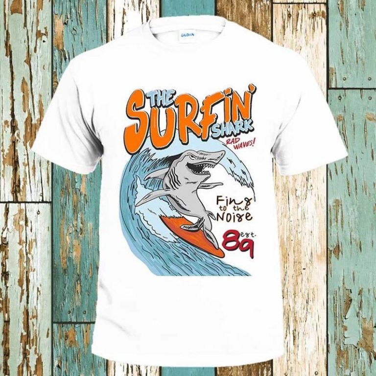 Typography Surfing Shark T-Shirt