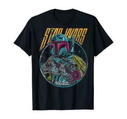 Star Wars Boba Fett Neon Blaster Vintage T-Shirt