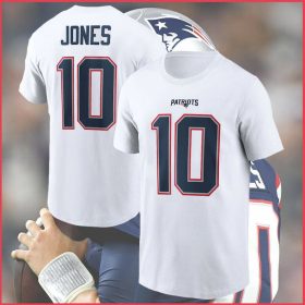 SALE!! Mac Jones #10 New England Patriots Player Game T-Shirt Twoside