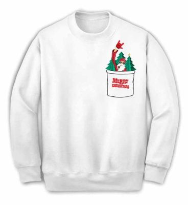 Hipster Santa Claus in Your Pocket, Merry Christmas - Sweatshirt, Unisex