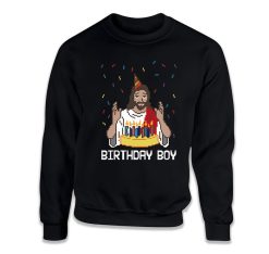 Birthday Boy Jesus Christmas Birthday Cake Funny Ugly Christmas Sweatshirt
